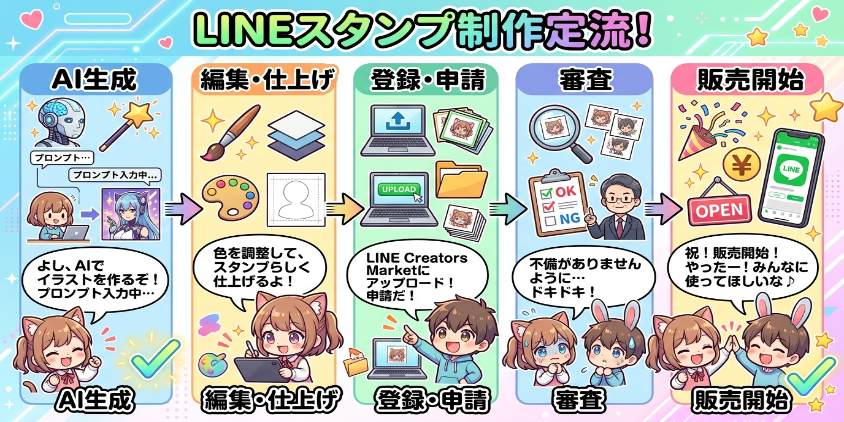 LINEスタンプの流れ