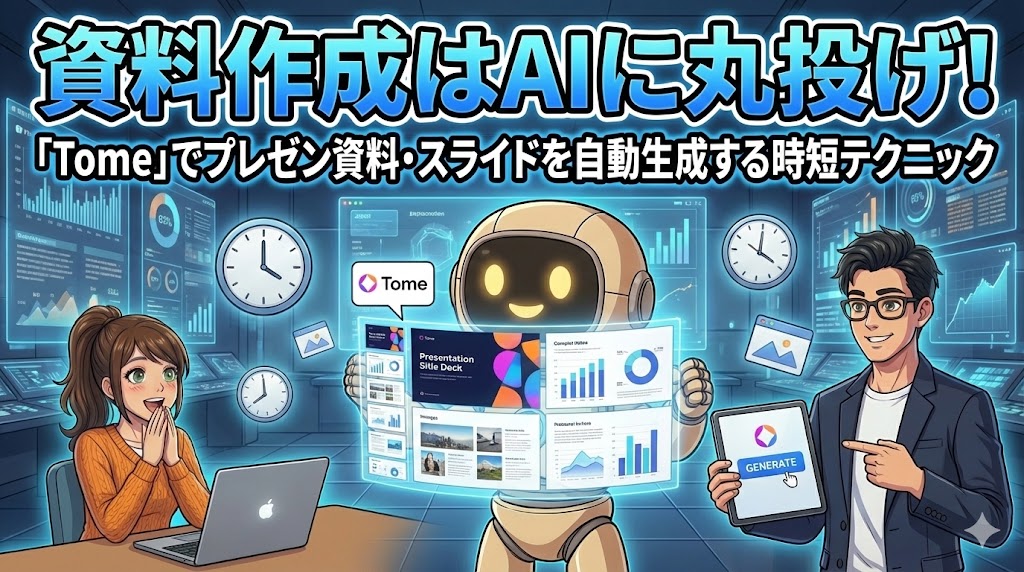 資料作成はAIに丸投げ！「Tome」でプレゼン資料・スライドを自動生成する時短テクニック