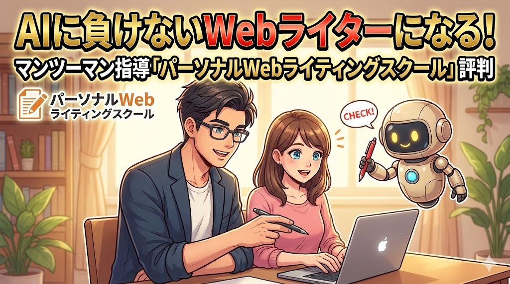 AIに負けないWebライターになる！マンツーマン指導「パーソナルWebライティングスクール」評判