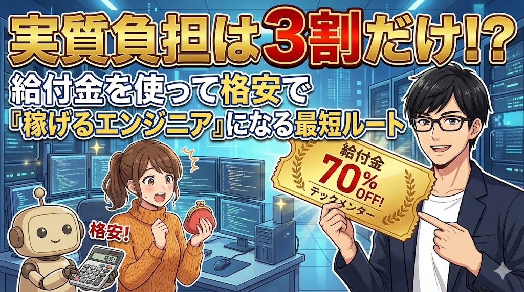 実質負担は3割だけ！？給付金を使って格安で「稼げるエンジニア」になる最短ルート