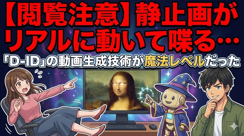 【閲覧注意】静止画がリアルに動いて喋る…「D-ID」の動画生成技術が魔法レベルだった