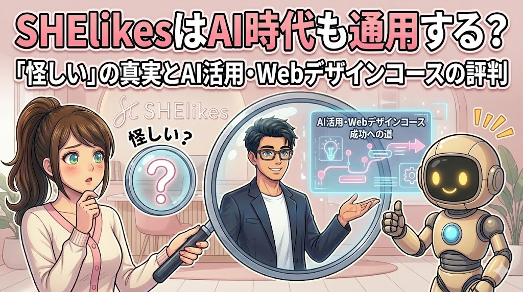 SHElikesはAI時代も通用する？「怪しい」の真実とAI活用・Webデザインコースの評判